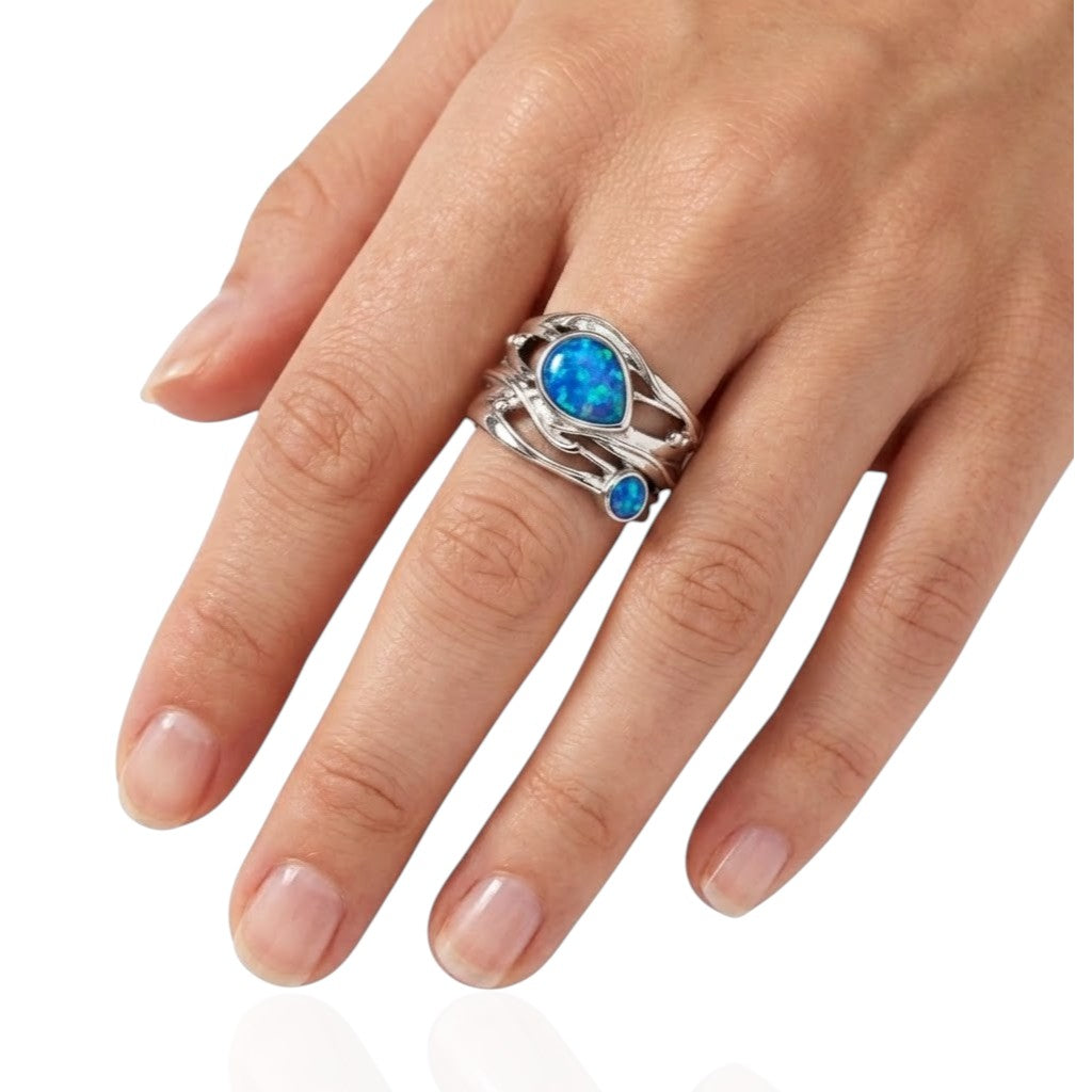 Sterling Silver Ring Opal Stone RCZ164B