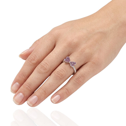 Sterling Silver Sparkling Bow Ring RCZ6031