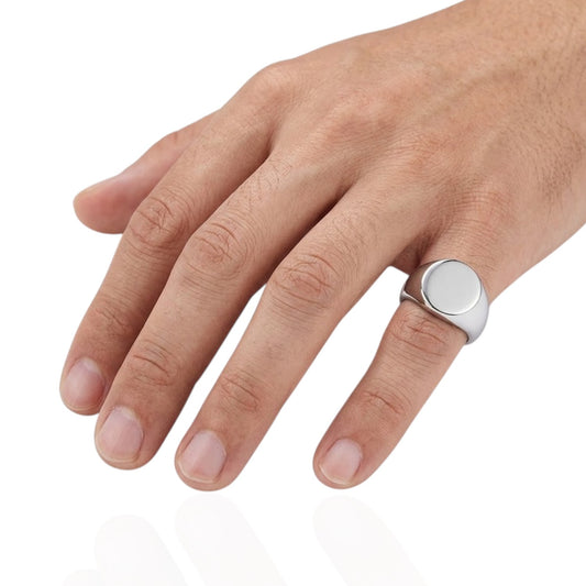 Sterling Silver Oval Signet Ring SGN05