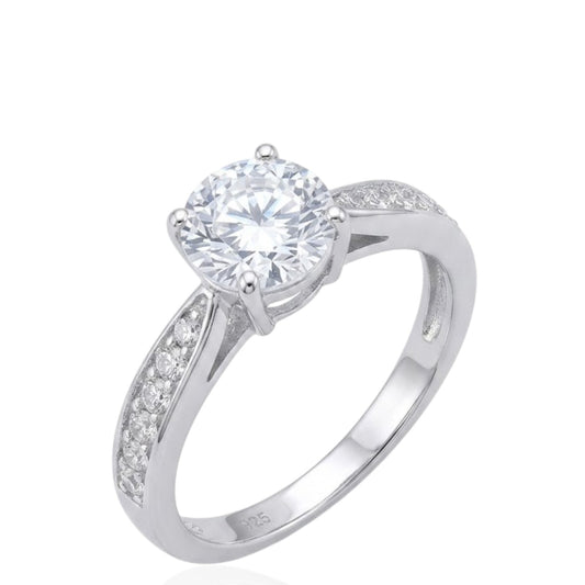 Sterling Silver Ring CZ Stone RCZ8140
