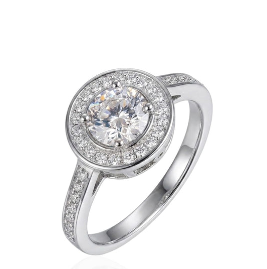 Sterling Silver Ring Round CZ Stone RCZ9517