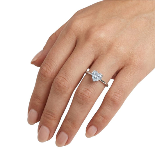 Sterling Silver Ring Round CZ Stone RCZD556