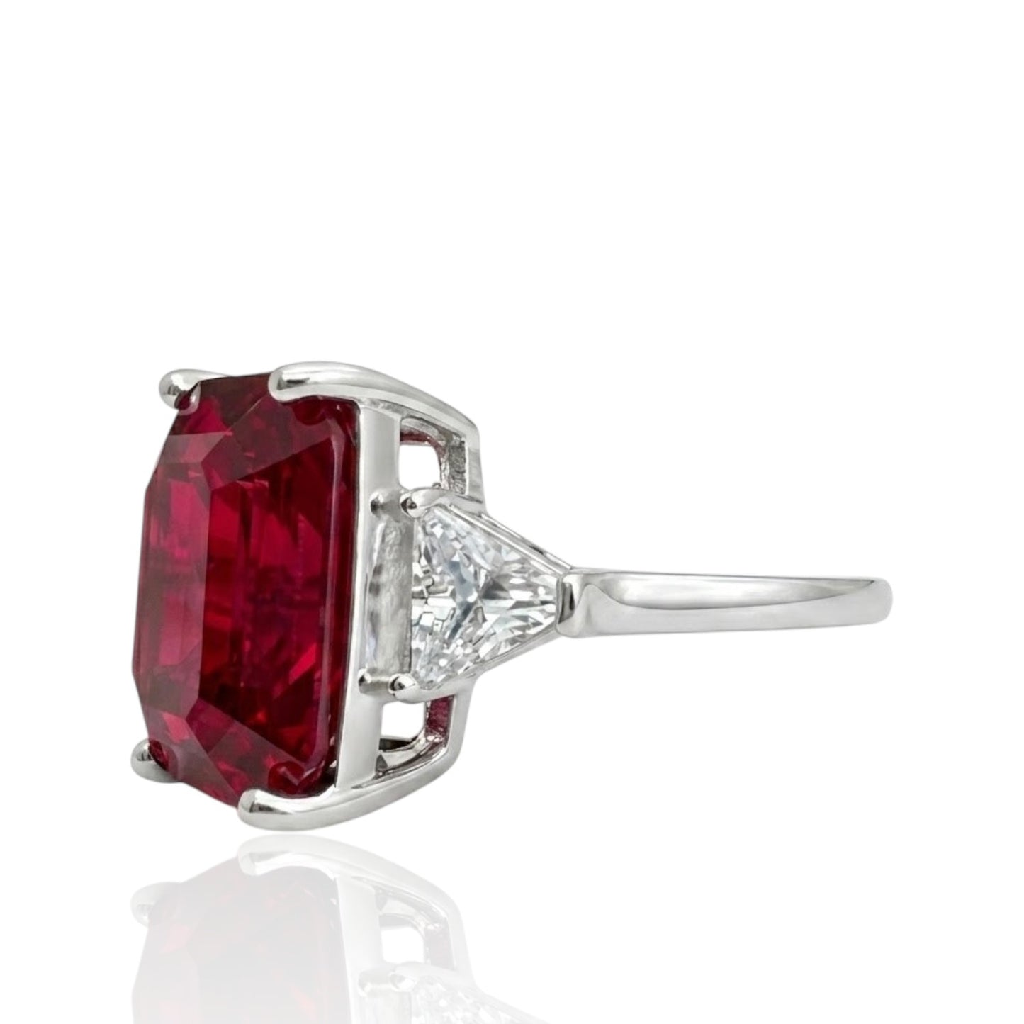 Sterling Silver Ring CZ 16x12 MM Stone RCZ2102