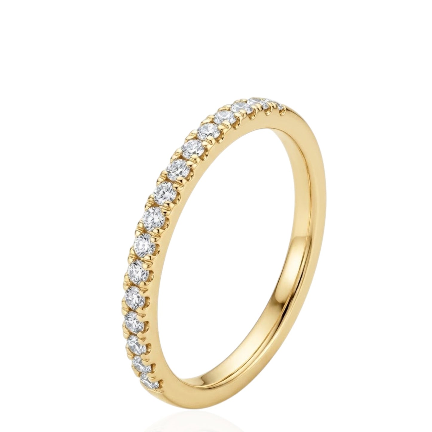 Sterling Silver Half Eternity Ring 1.5 mm Claw Set Round CZ Stone RCZ0380401