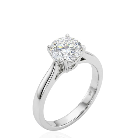 Sterling Silver Ring Round CZ Stone RCZ9536 6.5mm