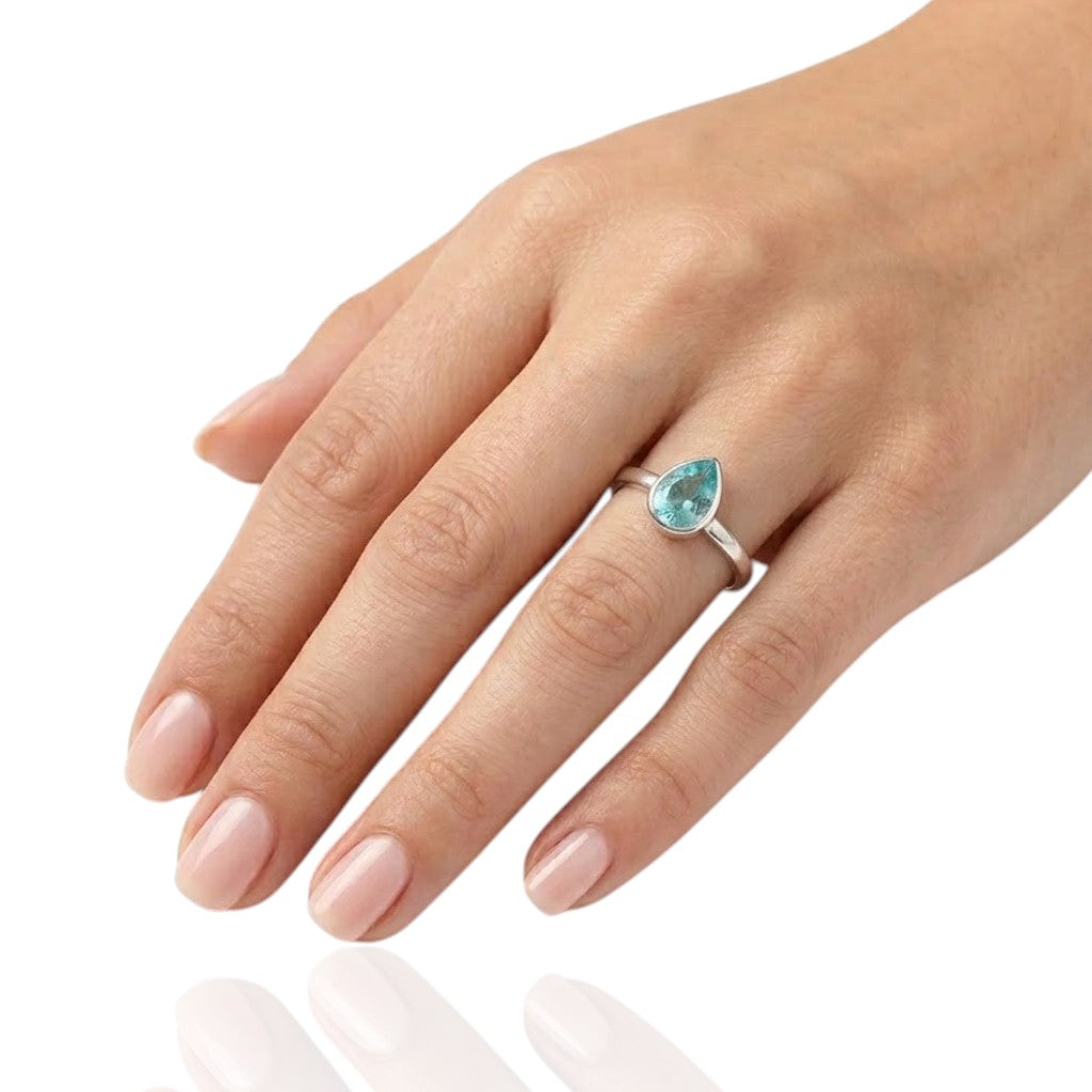Sterling Silver Blue Topaz Ring RCZ3316