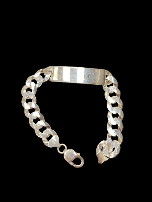 Sterling Silver 9" ID Bracelet 12.5X44 mm ID007