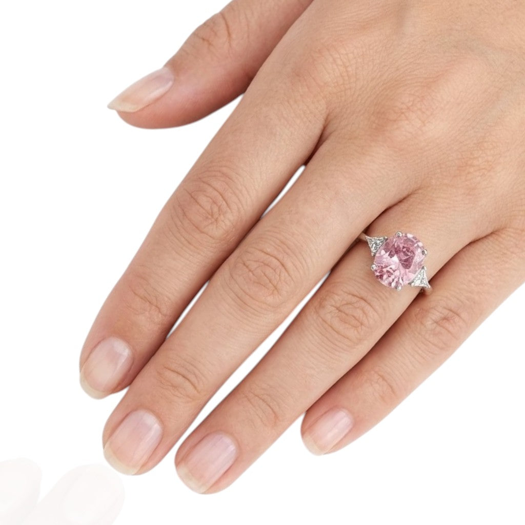 Sterling Silver Ring Oval Stone RCZ3320