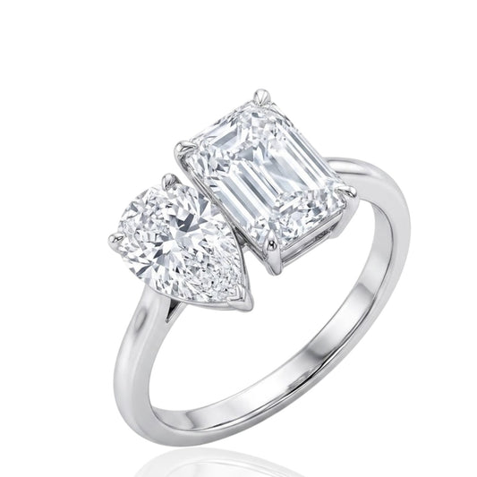 Sterling Silver Ring Double CZ Stone RCZ0693101