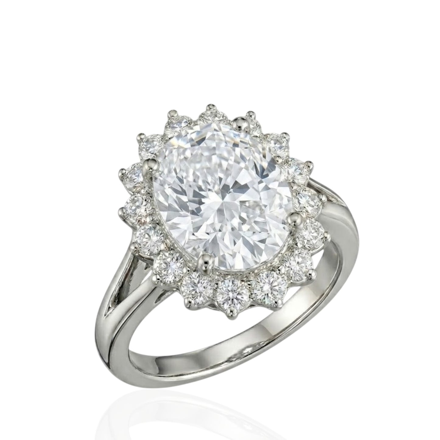 Sterling Silver Ring CZ Oval Stone RCZ164