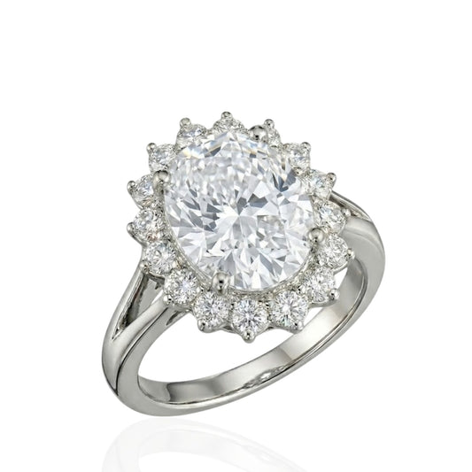 Sterling Silver Ring CZ Oval Stone RCZ164