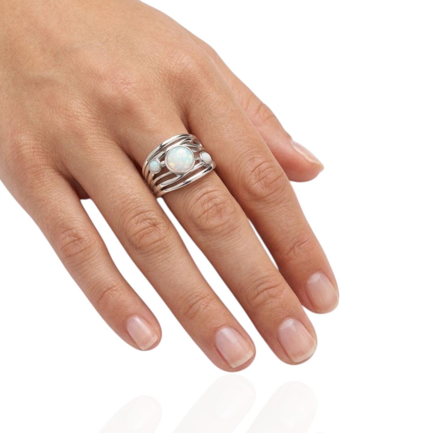 Sterling Silver Ring Opel Round Stone RCZ0559401