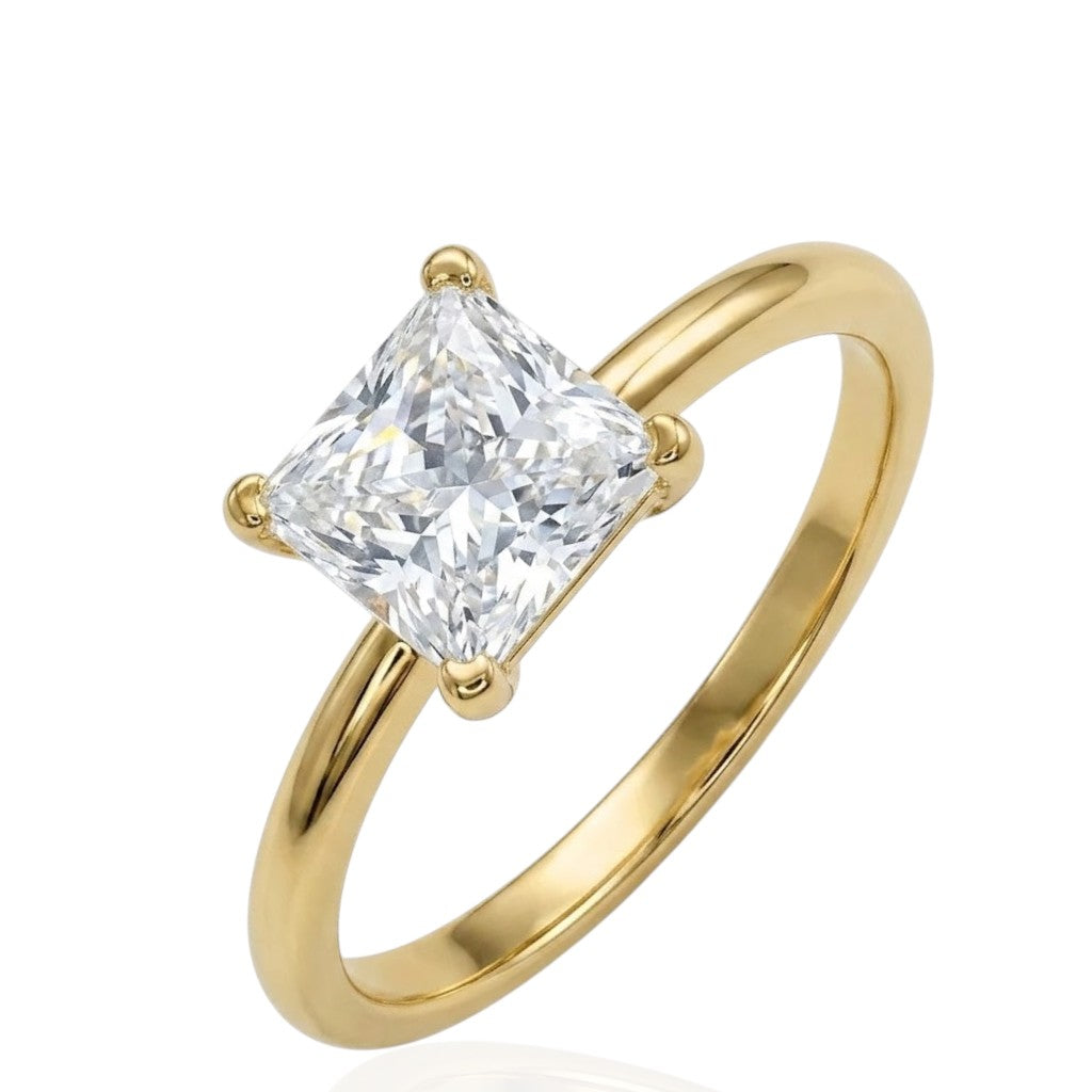 Sterling Silver Princess Cut Ring  CZ Stone RCZ2339