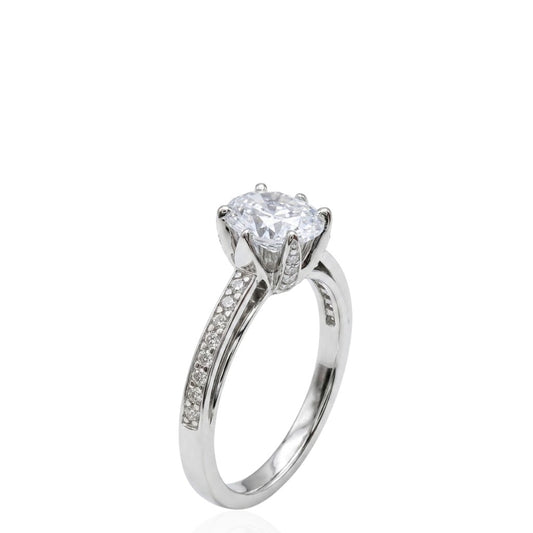 Sterling Silver Ring Round CZ Stone RCZ8122