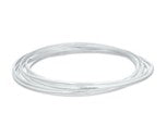 Sterling silver plain bangle BA010640001 displayed with a shiny, smooth surface in a circular formation.