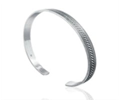 Sterling Silver Plain Cuff Bangle BA020600019, showcasing a stylish and sleek plain sterling silver cuff bangle.