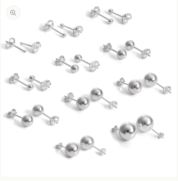 Sterling Silver Plain Ball Studs Earring EPTS2002