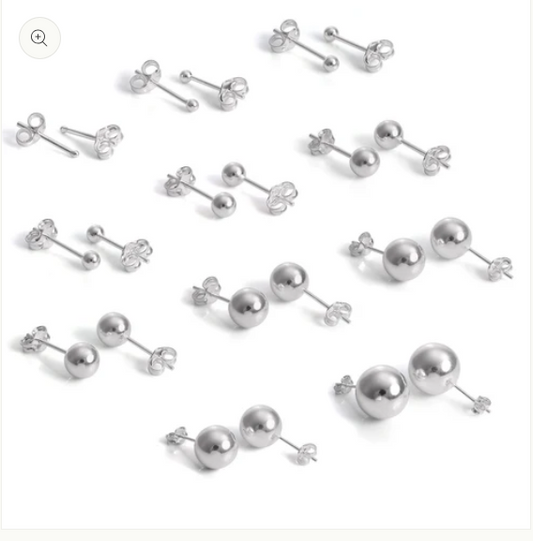 Sterling Silver Plain Ball Studs Earring EPTS2002