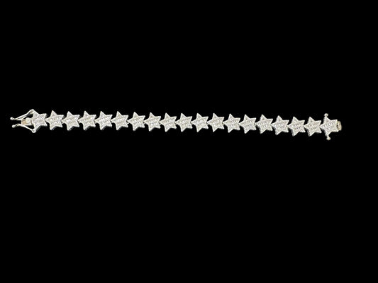 Sterling Silver Cz Star Bracelet BCZ005