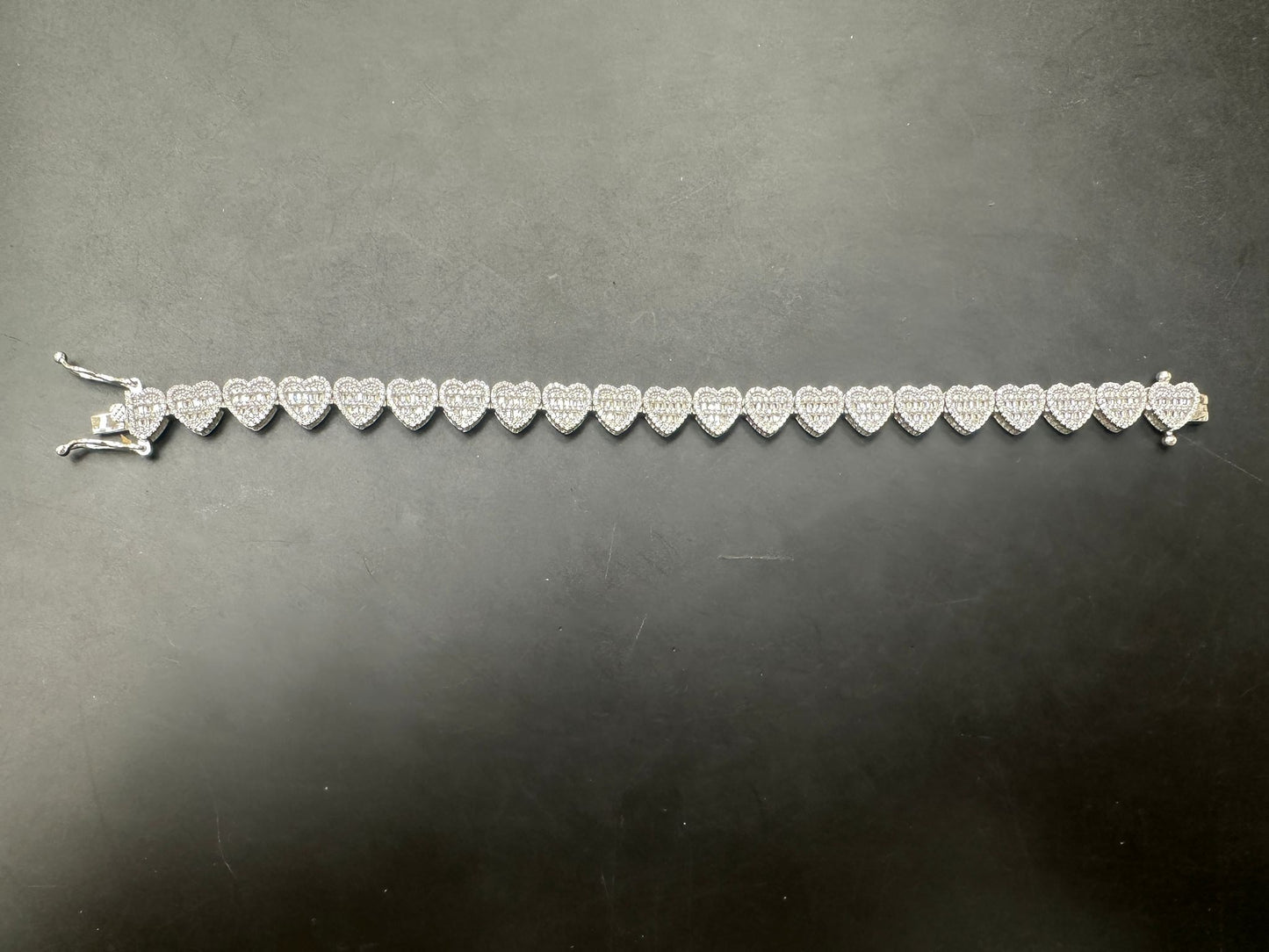 Sterling Silver Cz Heart Bracelet BCZ BCZ006