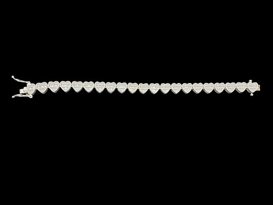Sterling Silver Cz Heart Bracelet BCZ BCZ006
