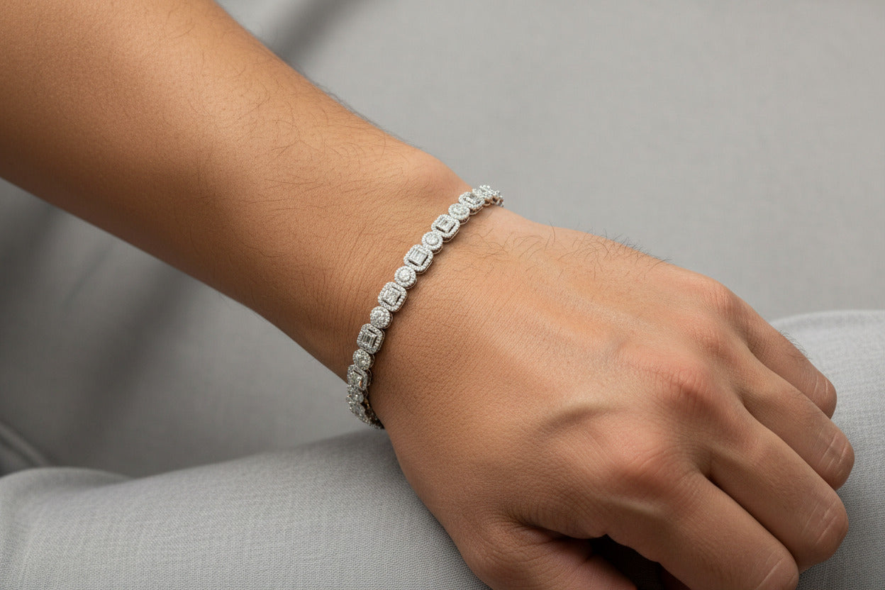 silver halo bracelet