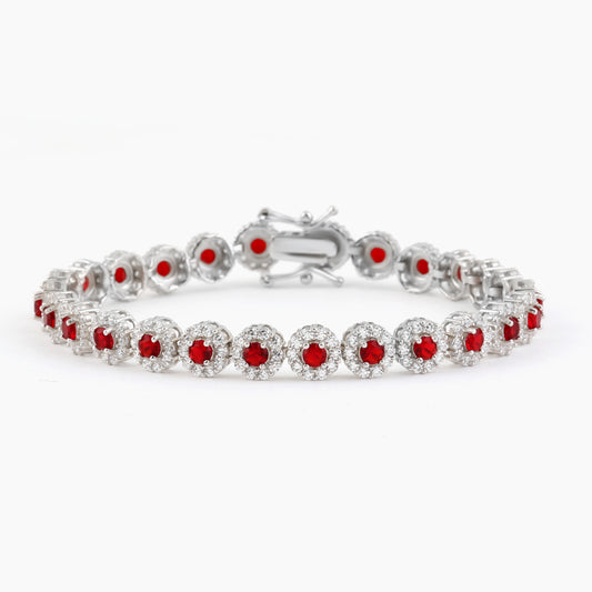 Sterling Silver Bracelet CZ Stone 7.5" BRCZ641
