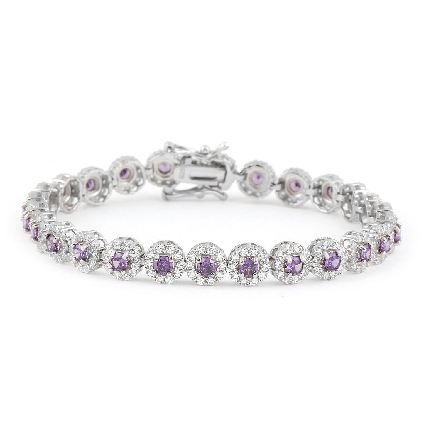 Sterling Silver Bracelet CZ Stone 7.5" BRCZ641