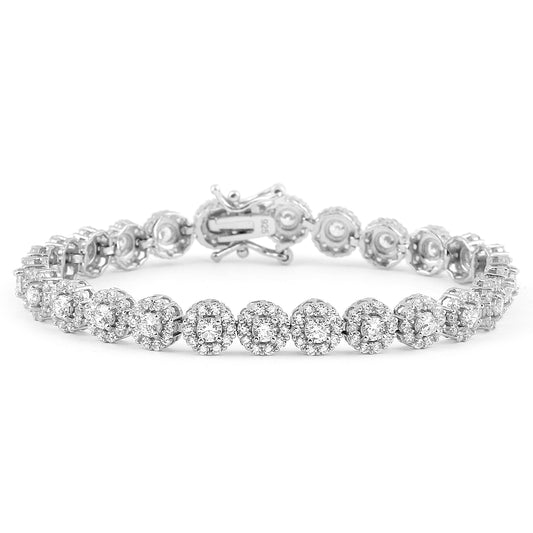 Sterling Silver Bracelet CZ Stone 7.5" BRCZ641