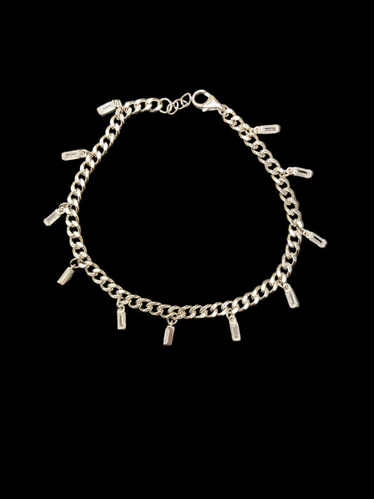 Sterling Silver 7" Bracelet CZ Stone BCZ10114