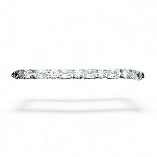 Sterling Silver Bracelet 7.5" CZ Stone BCZ3301