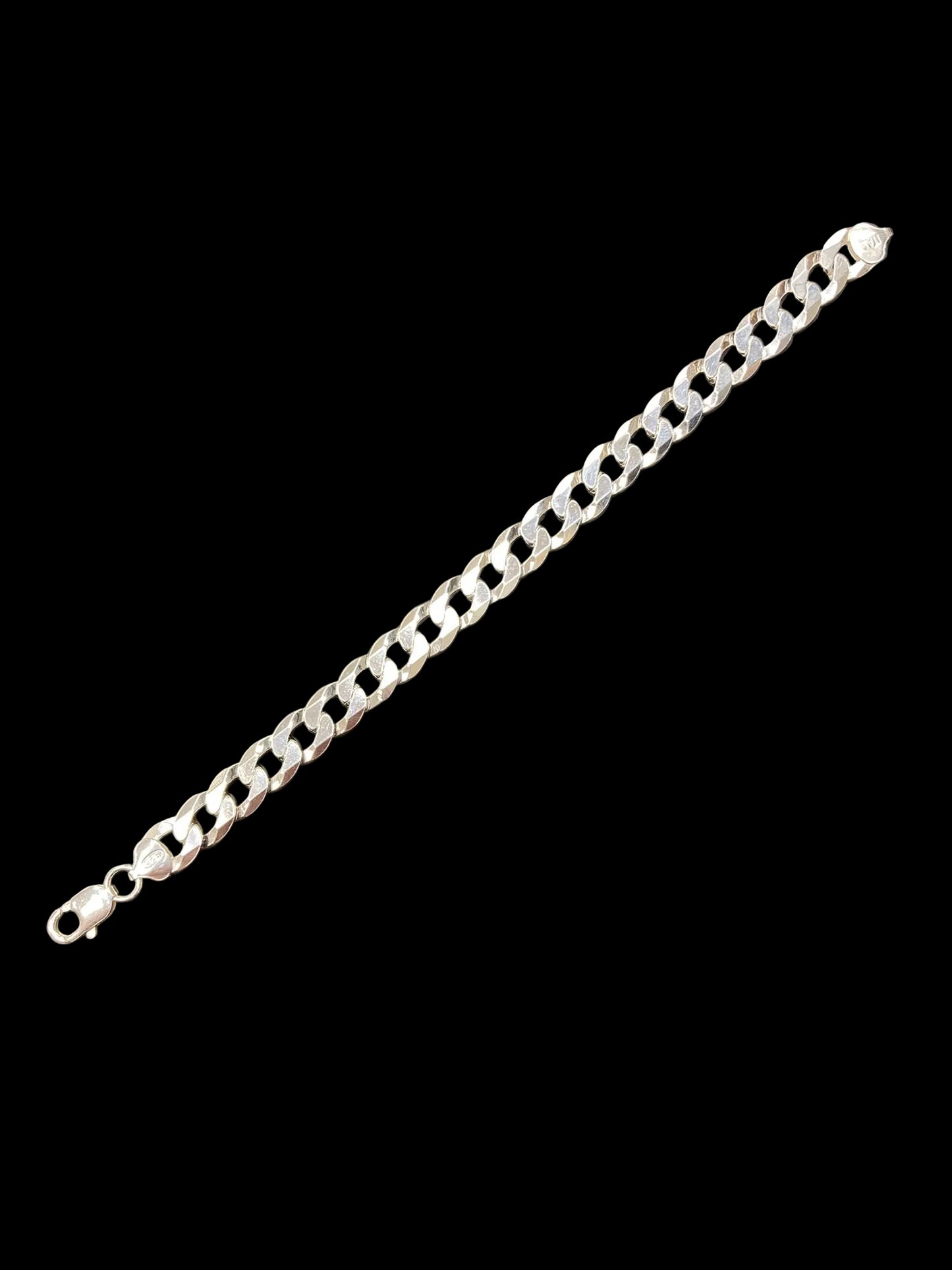 Sterling Silver 8.5" 10 MM Flat Curb Bracelet BCZ3304