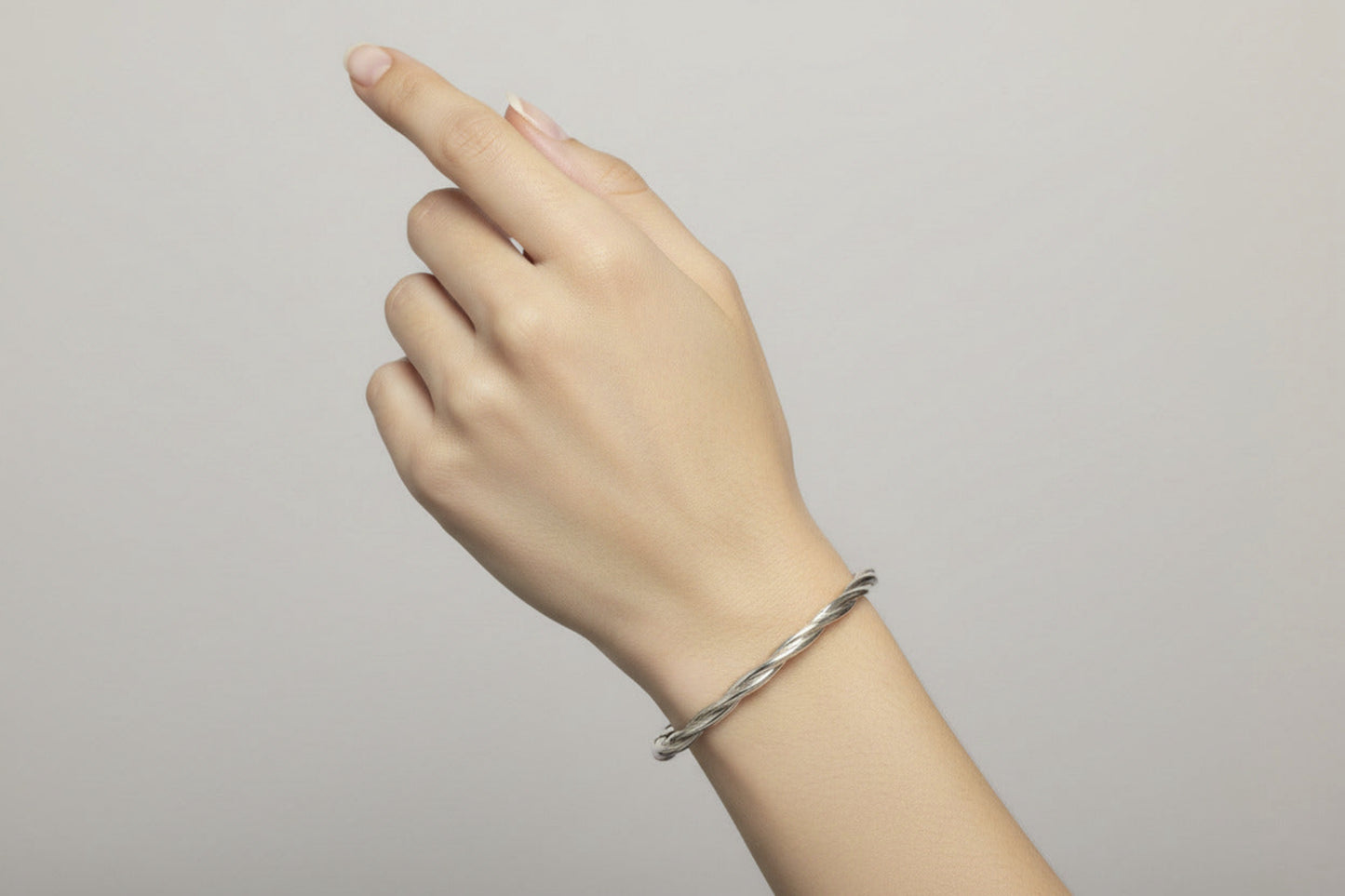 Coiled silver bangle