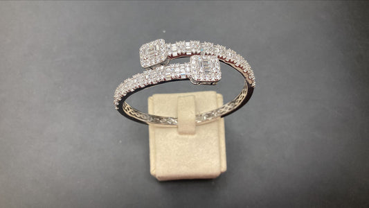 Sterling Silver Cz Baguette Bangle BCZ515
