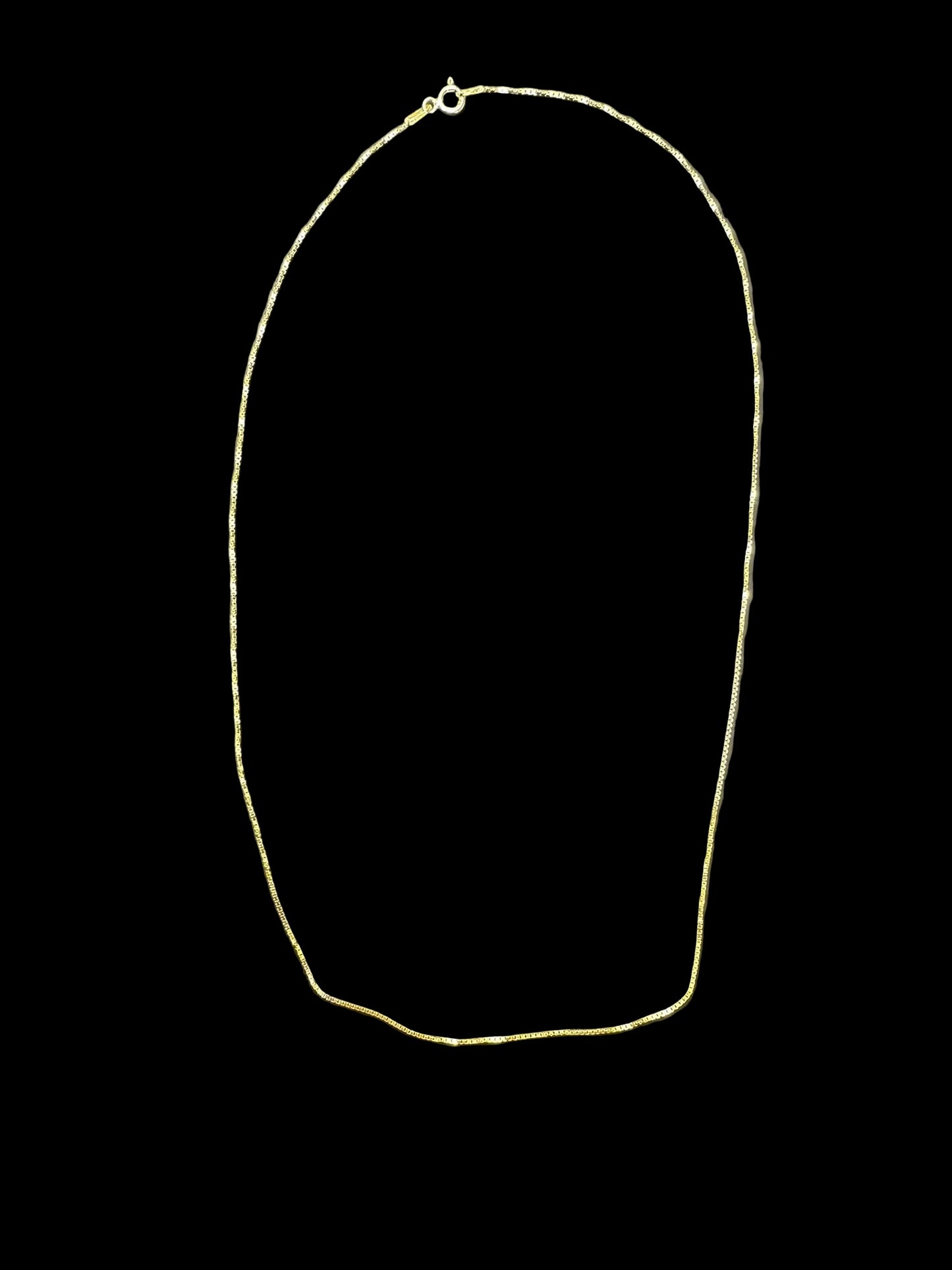 Sterling Silver 0.8 MM Fine Box Chain Gold Plated CHN3361 (PACK OF 10)