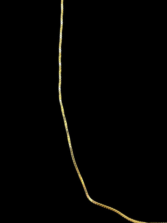 Sterling Silver 0.8 MM Fine Box Chain Gold Plated CHN3361 (PACK OF 10)