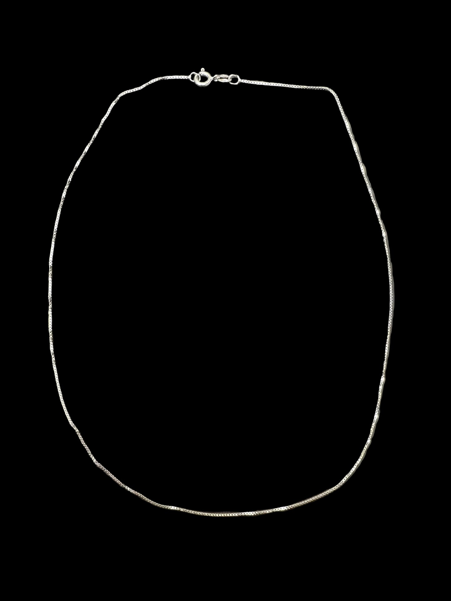 Sterling Silver 0.8 MM Fine Box Chain Rhodium Plated CHN3360 (PACK OF 10)