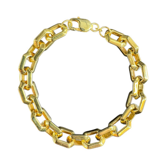 Sterling Silver Bracelet 9" Gold Plated BP3307