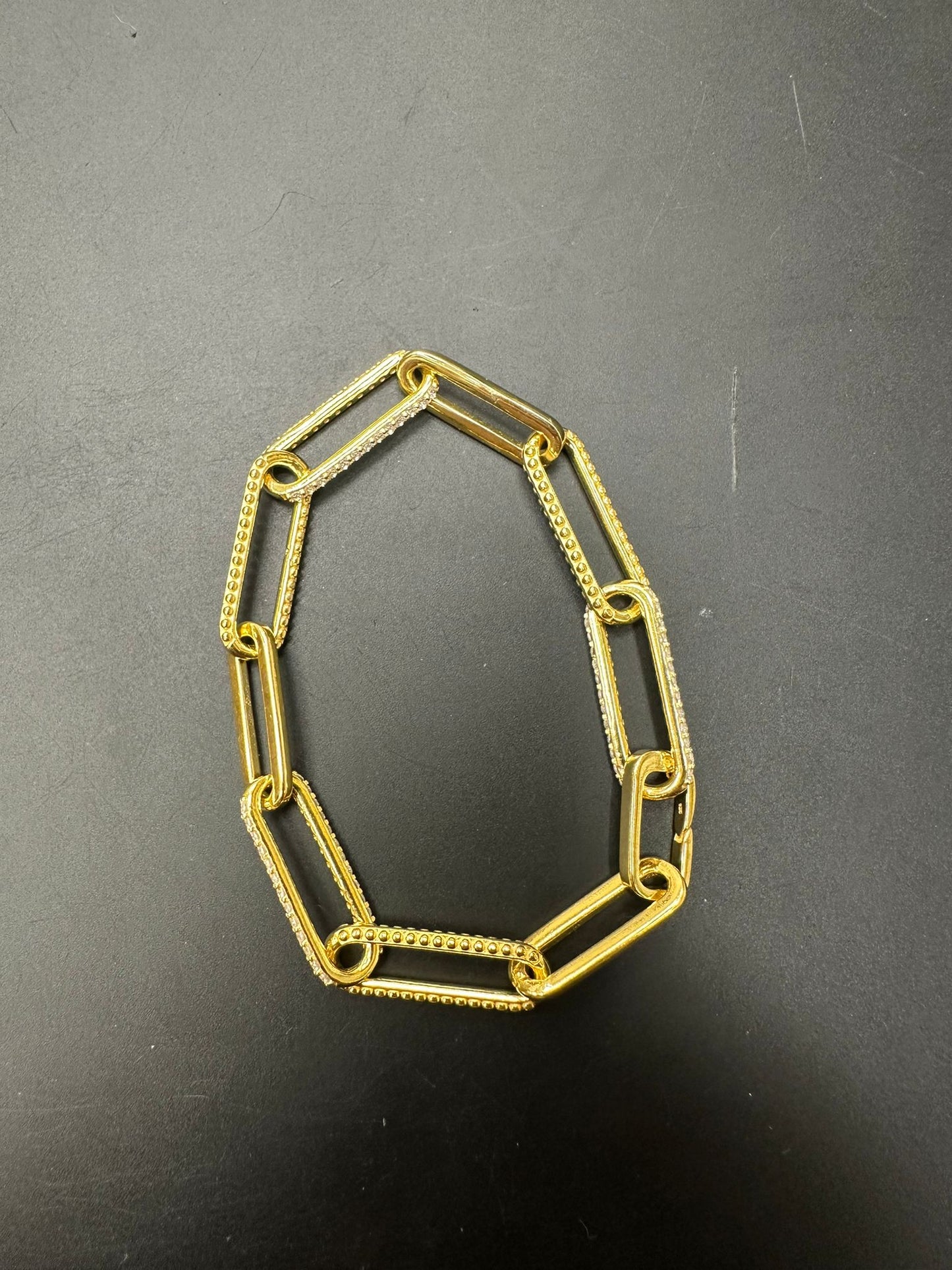 Sterling Silver Bracelet 7.5" Gold Plated BP3312