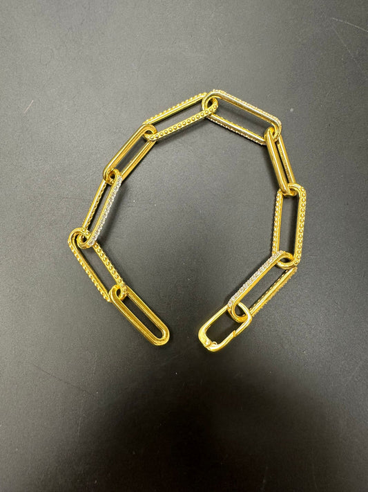 Sterling Silver Bracelet Gold Plated 7.5" BP3322