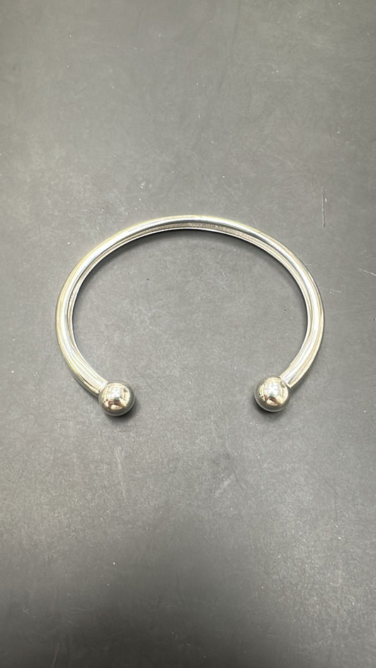 Sterling Silver Hallow Torque Bangle BPL10122