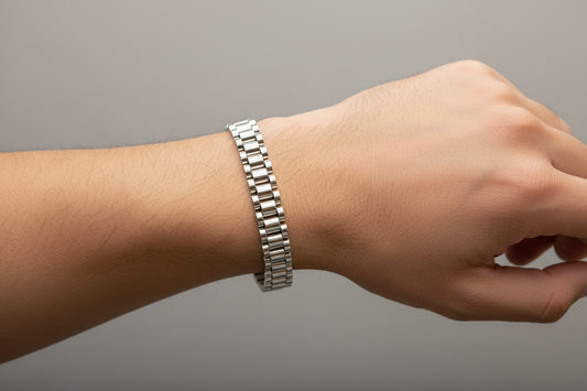 Sterling Silver Plain Rolex Bracelet BRC003