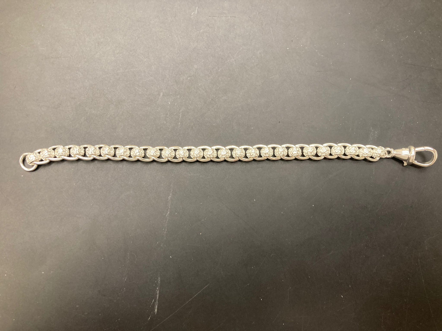 Sterling Silver Plain Pattern Rollerball Bracelet BRC008