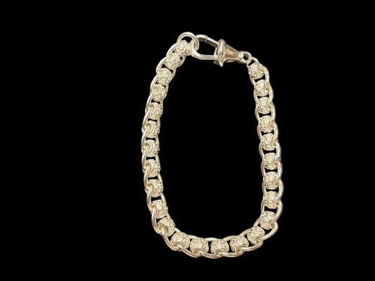Sterling Silver Plain Pattern Rollerball Bracelet BRC008
