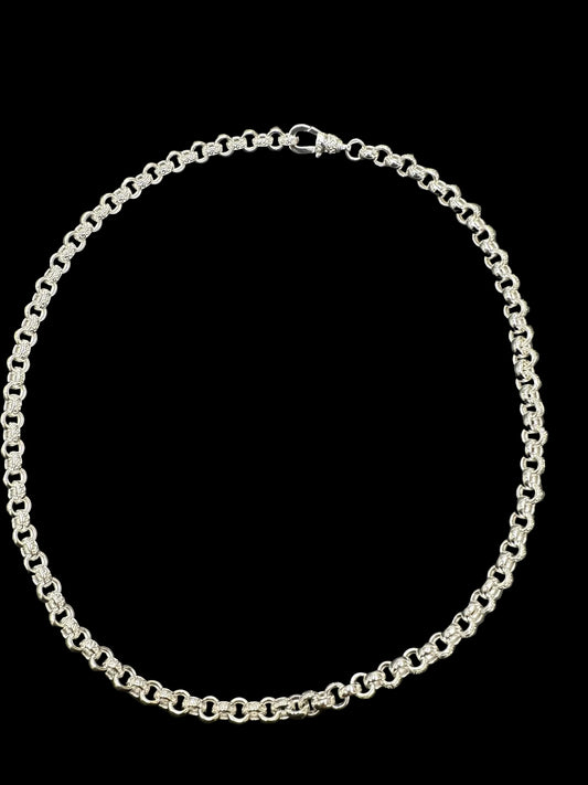 Sterling Silver Plain Pattern Link Belcher Necklace BRC010 - sterling silver belcher necklace.