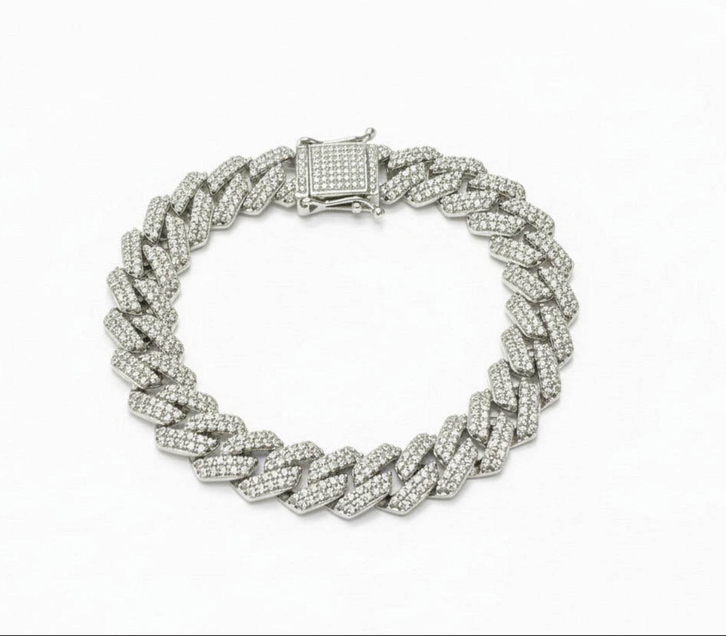 Silver Miami bracelet wit cubic zircon
