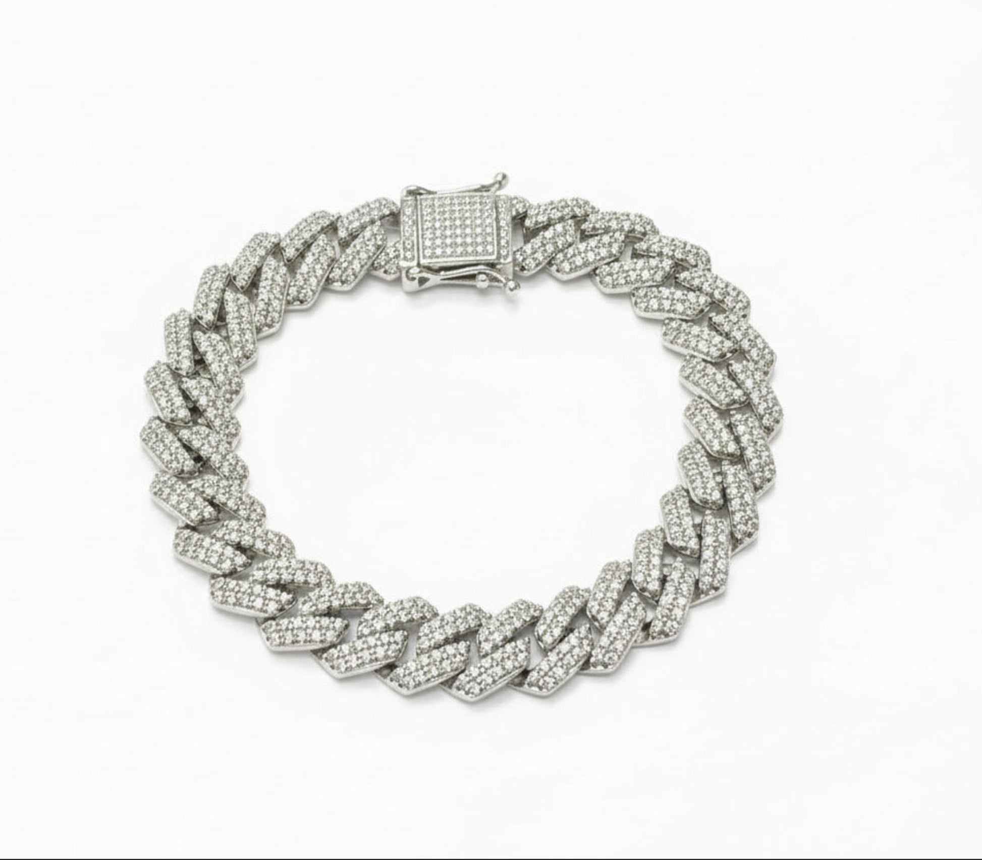 Silver Miami bracelet wit cubic zircon