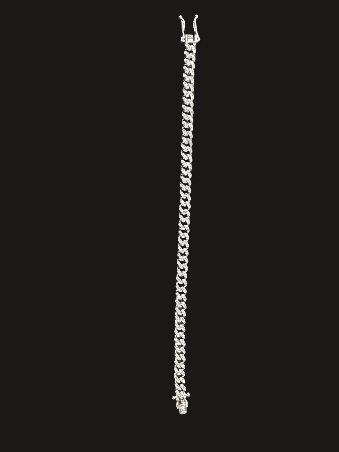 Sterling Silver Cz Cuban Bracelet BRCZ004