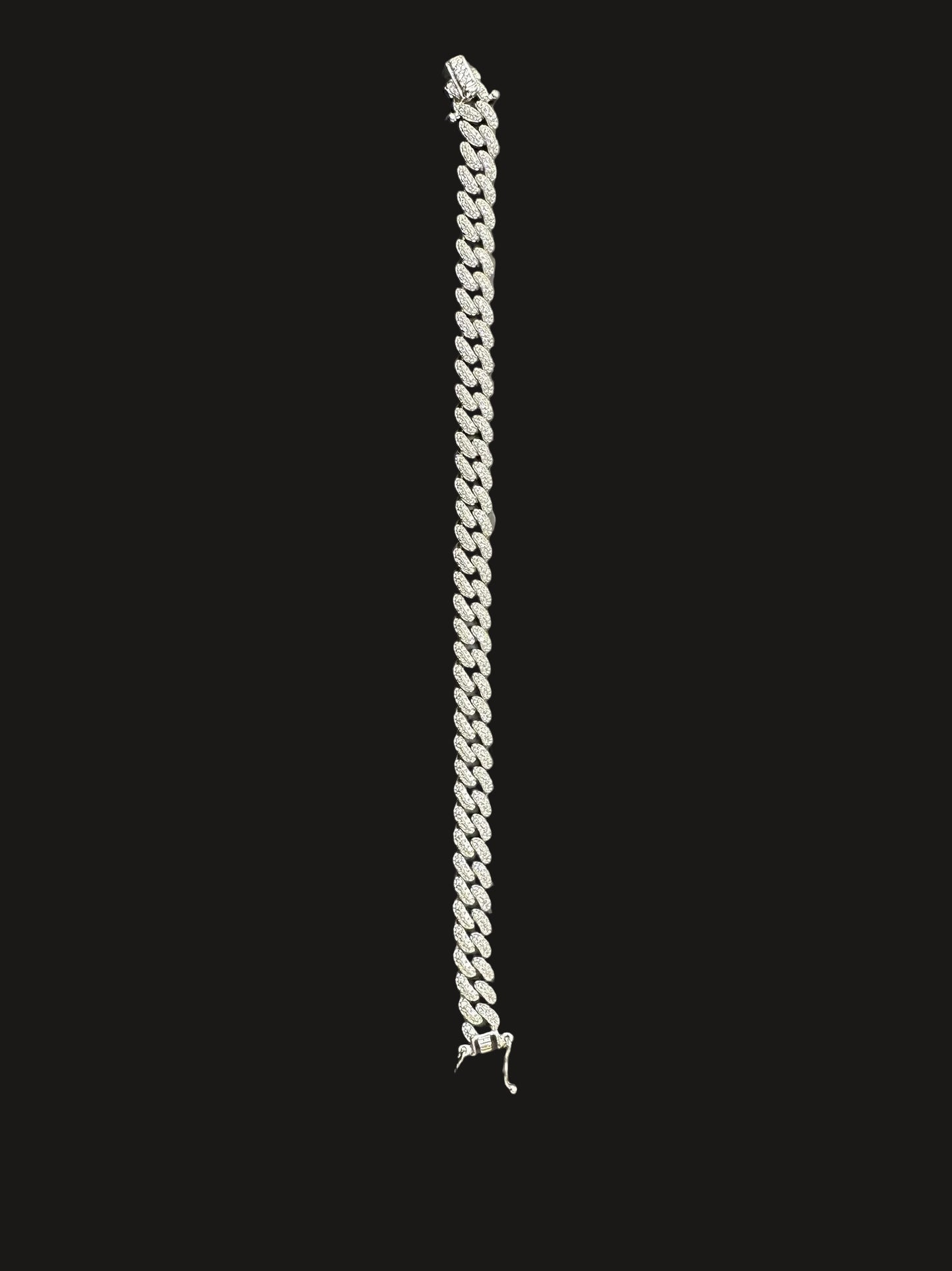 Sterling Silver Cz Cuban Bracelet BRCZ004