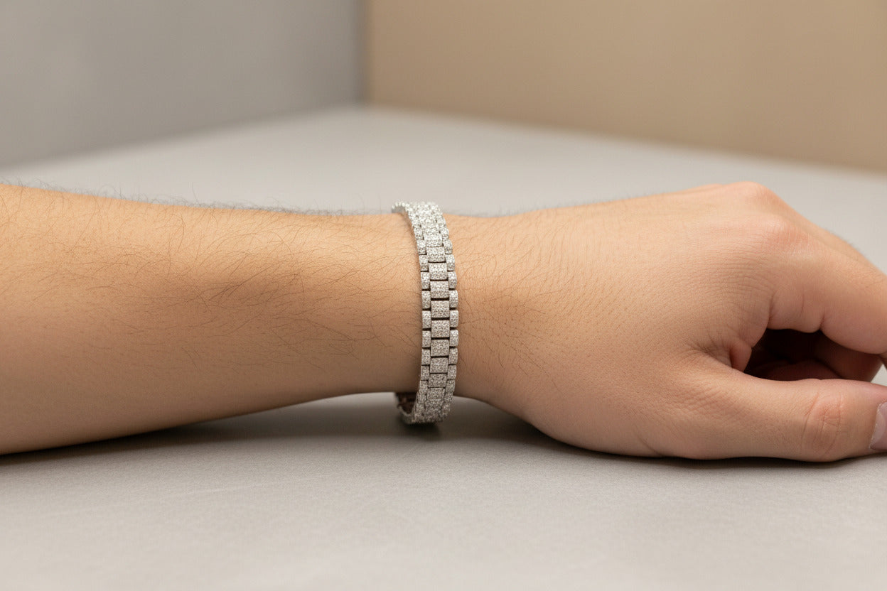 Sterling Silver Cz Rolex Bracelet BRCZ005